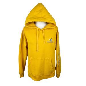 Obey Propaganda Sweater Women Large Yellow Pullover Hoodie Butterfly